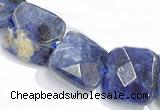 CSO05 15.5 inches A grade 8mm faceted square sodalite beads