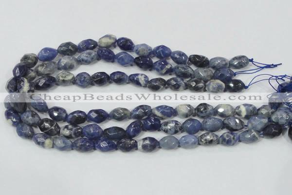 CSO101 15.5 inches 10*14mm faceted nugget sodalite gemstone beads