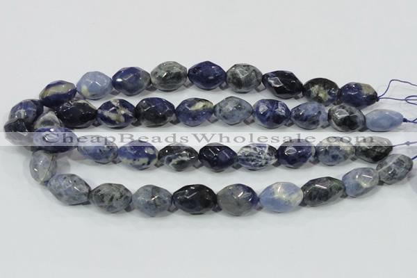 CSO102 15.5 inches 15*20mm faceted nugget sodalite gemstone beads