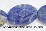 CSO26 15.5 inches A grade 10*14mm faceted oval sodalite beads