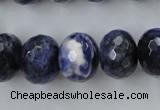 CSO356 15.5 inches 12*16mm faceted rondelle natural sodalite beads