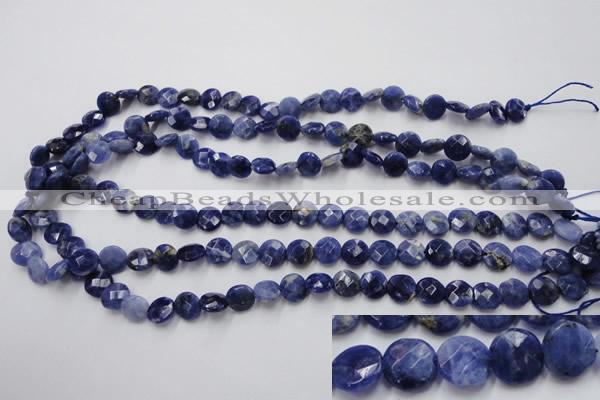 CSO36 15.5 inches 8mm faceted coin sodalite gemstone beads