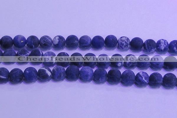 CSO459 15.5 inches 16mm round matte sodalite gemstone beads