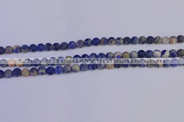 CSO521 15.5 inches 6mm round matte orange sodalite beads wholesale