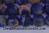 CSO524 15.5 inches 12mm round matte orange sodalite beads wholesale