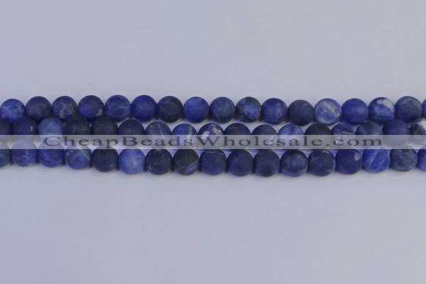 CSO544 15.5 inches 12mm round matte sodalite beads wholesale