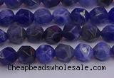 CSO551 15.5 inches 6mm faceted nuggets sodalite gemstone beads