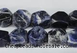 CSO56 15.5 inches 10*14mm faceted nuggets sodalite gemstone beads