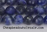 CSO560 15.5 inches 8mm faceted round sodalite gemstone beads