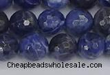 CSO561 15.5 inches 10mm faceted round sodalite gemstone beads