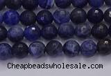 CSO600 15.5 inches 4mm faceted round sodalite gemstone beads