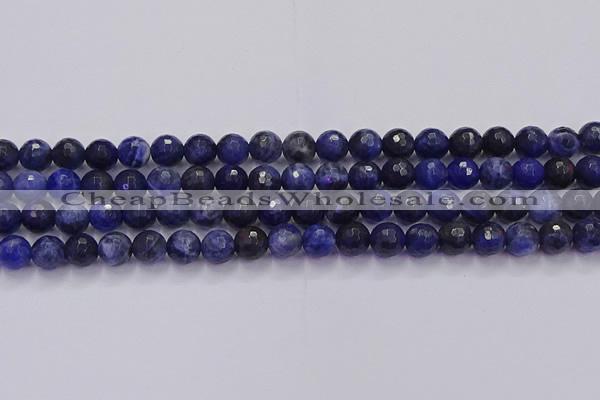 CSO602 15.5 inches 8mm faceted round sodalite gemstone beads