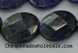 CSO710 15.5 inches 20mm faceted coin sodalite gemstone beads