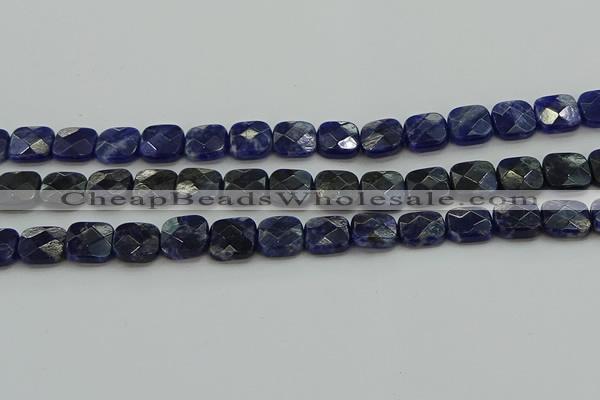 CSO725 15.5 inches 10*10mm faceted square sodalite gemstone beads