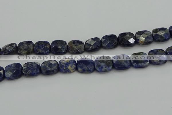 CSO727 15.5 inches 14*14mm faceted square sodalite gemstone beads