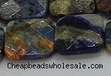 CSO784 15.5 inches 20*20mm faceted square orange sodalite beads