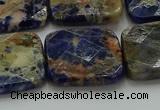 CSO785 15.5 inches 25*25mm faceted square orange sodalite beads