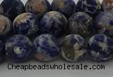 CSO803 15.5 inches 10mm round matte orange sodalite gemstone beads