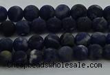 CSO810 15.5 inches 4mm round matte sodalite gemstone beads