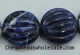 CSO84 15.5 inches 25mm flat round sodalite gemstone beads wholesale