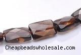 CSQ06 8*12mm faceted rectangle natural smoky quartz beads