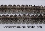 CSQ110 5*10mm faceted rondelle grade AA natural smoky quartz beads