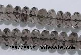 CSQ111 7*12mm faceted rondelle grade AA natural smoky quartz beads