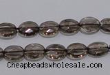 CSQ117 8*10mm facetad oval grade AA natural smoky quartz beads