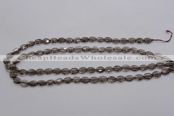 CSQ117 8*10mm facetad oval grade AA natural smoky quartz beads