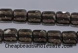 CSQ120 10*10mm facetad square grade AA natural smoky quartz beads