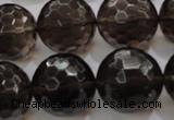 CSQ134 15.5 inches 20mm faceted round grade AA natural smoky quartz beads