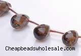 CSQ19 A grade 8*14mm faceted teardrop natural smoky quartz beads