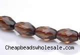 CSQ20 7*10mm faceted rice natural smoky quartz beads wholesale