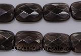 CSQ225 13*18mm faceted rectangle grade AA natural smoky quartz beads