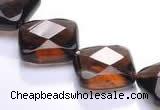 CSQ23 AB grade 16*16mm faceted rhombic natural smoky quartz bead