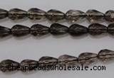 CSQ242 6*10mm faceted teardrop grade AA natural smoky quartz beads