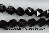 CSQ353 15.5 inches 10mm faceted nuggets smoky quartz beads