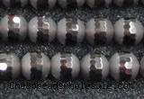 CSQ513 15.5 inches 10mm faceted round matte smoky quartz beads