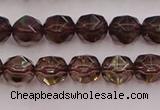 CSQ526 15.5 inches 6mm faceted nuggets smoky quartz gemstone beads