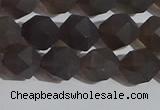 CSQ532 15.5 inches 8mm faceted nuggets matte smoky quartz beads