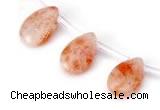 CSS06 10*15mm flat teardrop natural indian sunstone beads