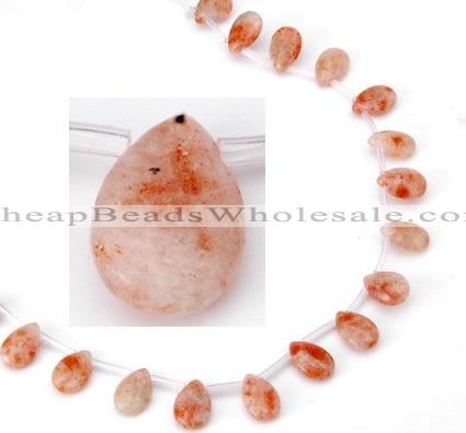 CSS06 10*15mm flat teardrop natural indian sunstone beads