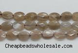 CSS105 15.5 inches 6*8mm faceted oval natural sunstone beads wholesale