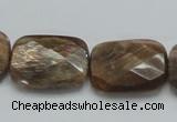 CSS114 15.5 inches 18*25mm faceted rectangle natural sunstone beads