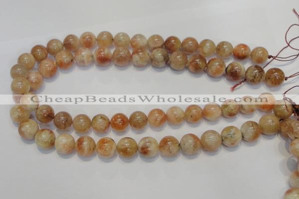 CSS19 15.5 inches 14mm round natural sunstone beads wholesale