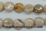 CSS203 15.5 inches 12mm flat round natural sunstone beads