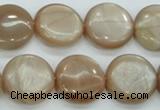 CSS204 15.5 inches 18mm flat round natural sunstone beads