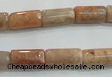 CSS252 15.5 inches 8*15mm column natural sunstone beads