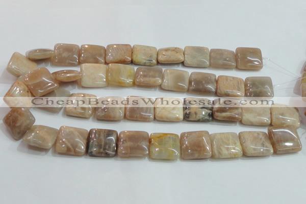 CSS259 15.5 inches 20*20mm square natural sunstone beads