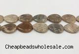 CSS412 15.5 inches 22*30mm flat teardrop sunstone beads wholesale